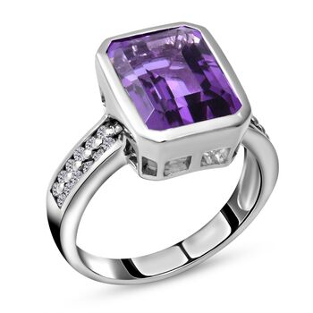 Lusaka Amethyst und Zirkon-Ring - 7,73 ct.