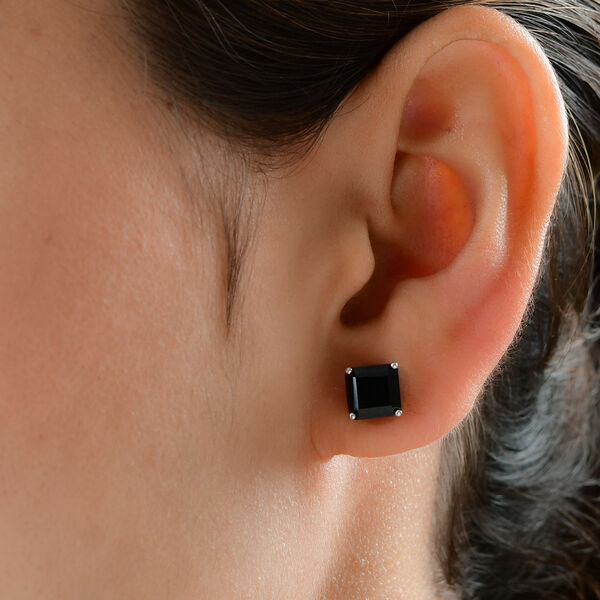 Schwarze Turmalin-Ohrstecker, 925 Silber platiniert ca. 3,75 ct image number 3