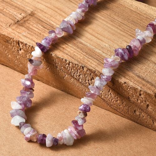 AA Lepidolith Kette 70 cm, ca. 270,00 ct. image number 1