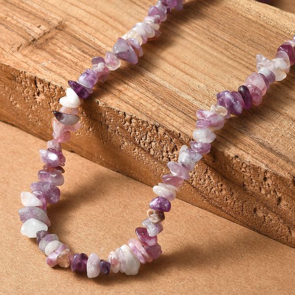 AA Lepidolith Kette 70 cm, ca. 270,00 ct. image number 2