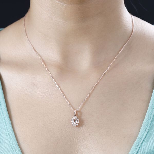 AA Morganit und wei&szlig;er Zirkon Anh&auml;nger, ca. 0,67 ct. image number 3