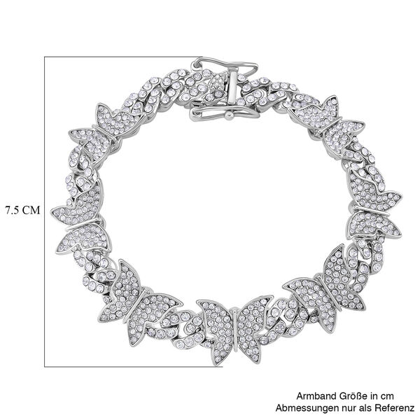 Wei&szlig;er Kristall Armband ca. 19 cm, Silberfarben image number 4