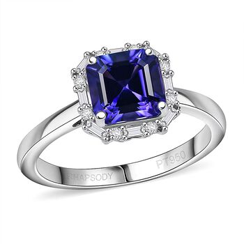 RHAPSODY AAAA Tansanit und Diamant Ring in 950 Platin - 2,29 ct.