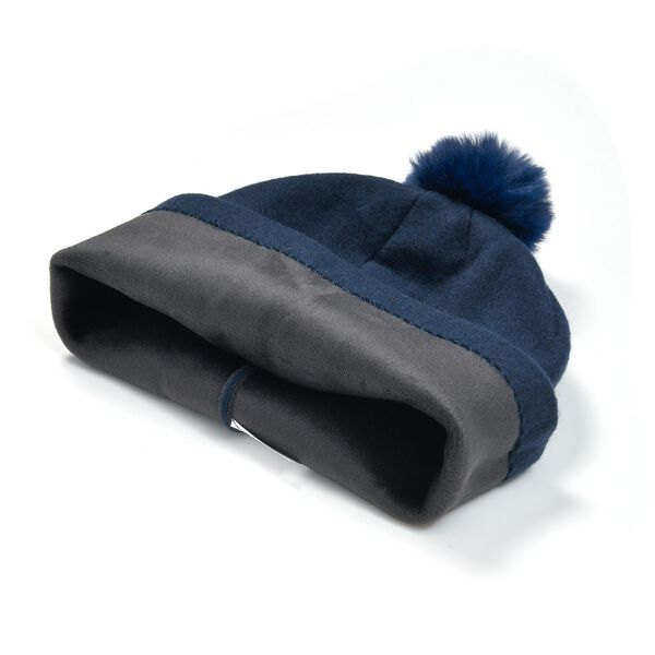 LA MAREY 2er-Set Kaschmir Mützen und Handschuhen mit Mikroplüsch-Futter, Marineblau image number 3