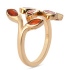 Mexikanischer Kirschfeuer-Opal Blatt-Design-Ring in Silber image number 4
