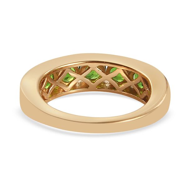 Russischer Diaopsid Band Ring 925 Silber 585 Vergoldet image number 6