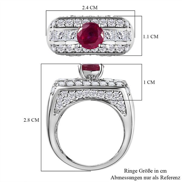 GP Art Déco Kollektion - afrikanischer Rubin, Zirkon und Saphir-Ring- 5,18 ct. image number 7