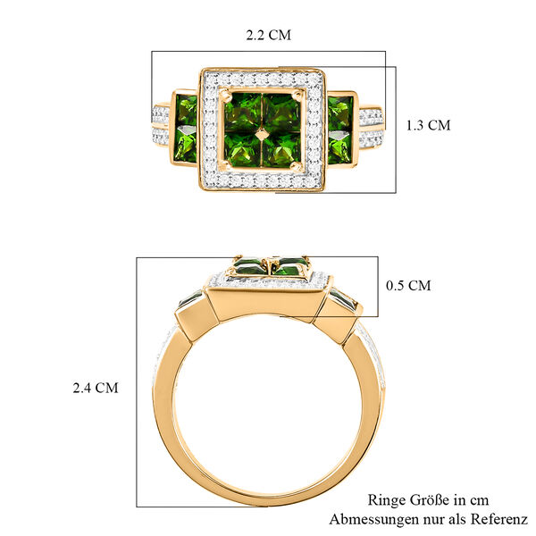 Nat&uuml;rlicher Chromdiopsid und Zirkon-Ring - 1,90 ct. image number 6