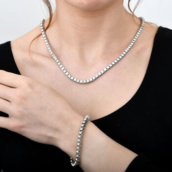 Kristall-Schmuckset in Silberton