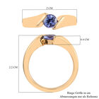 Tansanit Solitär Ring 925 Silber 585 Vergoldet image number 6