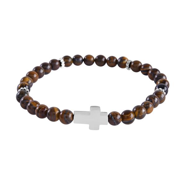 Gelbes Tigerauge Armband, ca. 18 cm, Edelstahl ca. 65.00 ct image number 3