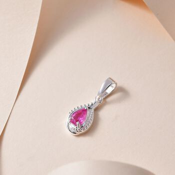 Ilakaka Rosa Saphir (Fissure gef&uuml;llt) Anh&auml;nger 925 Silber ca. 0,55 ct.