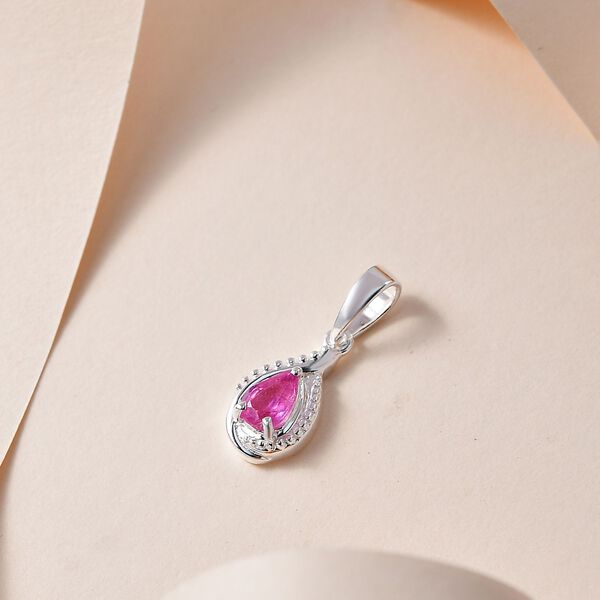 Ilakaka Rosa Saphir (Fissure gef&uuml;llt) Anh&auml;nger 925 Silber ca. 0,55 ct. image number 2