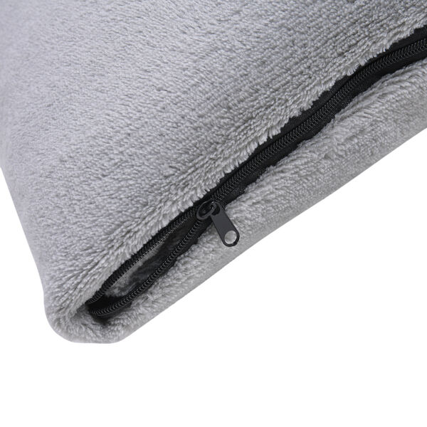 2 in 1 Fleece Reisedecke 127x152 cm und Kissen 30x30 cm, Grau image number 6