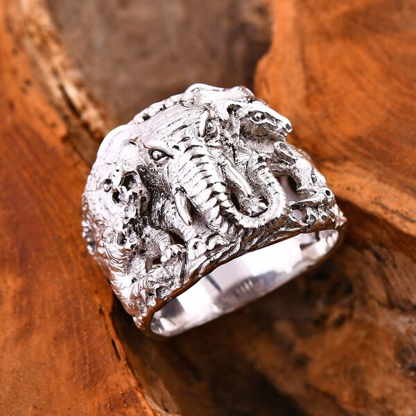 Royal Bali Kollektion- Elefant Silber Ring image number 2