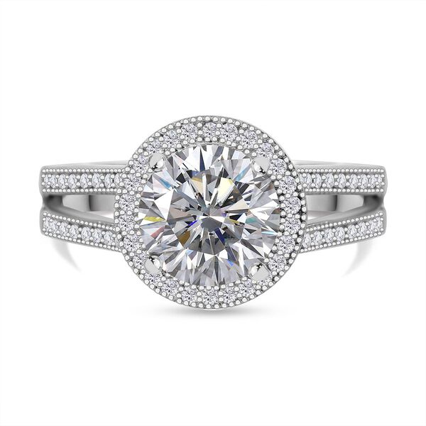 LUSTRO STELLA -Weißer Zirkonia Ring 925 Silber rhodiniert (Größe 21.00) image number 0