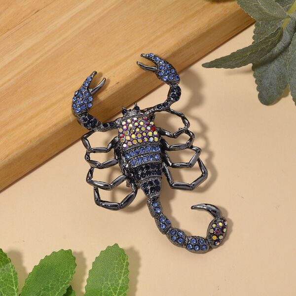 Mehrfarbiger Kristall Brosche  Schwarz image number 1