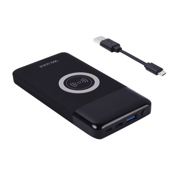 WESDAR kabellose Powerbank mit Bildschirmanzeige, 10000mAh, Schwarz image number 7