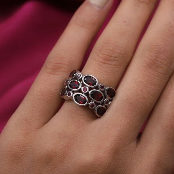Rhodolith Granat Ring 925 Silber Platin-Überzug image number 3