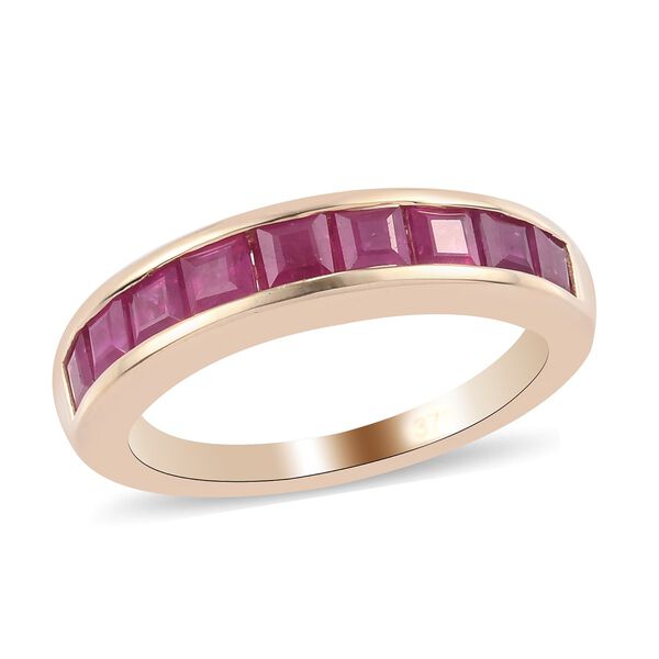 Burmesischer Rubin Halber band Ring 375 Gelbgold image number 4