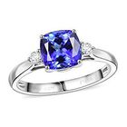Rhapsody AAAA Tansanit, Weißer Diamant Ring 950 Platin (Größe 19.00) ca. 2,87 ct