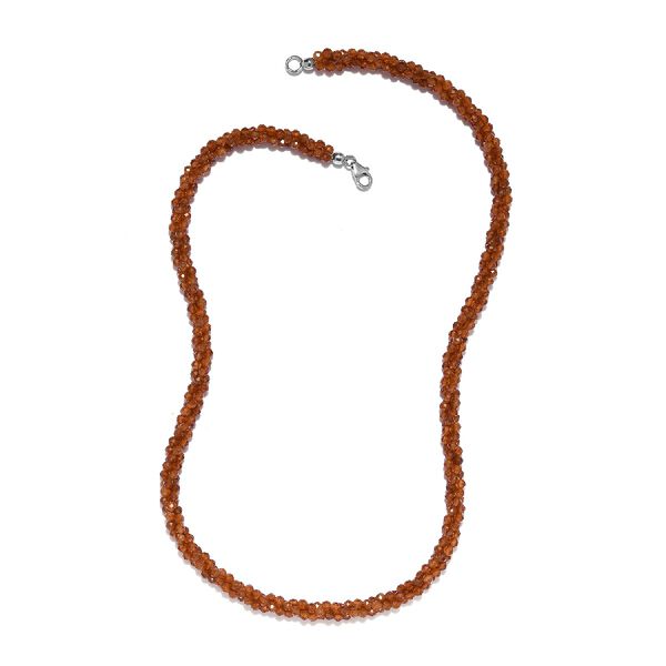 Hessonit Granat Halskette ca. 50 cm 925 Silber ca. 135,45 ct image number 4