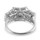 LUSTRO STELLA Hergestellt mit ZIRKONIA Cluster-Ring 925 Silber Platin-Überzug image number 4