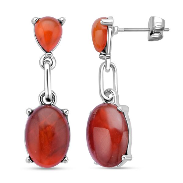 Rote Achat Ohrringe, silberfarben ca. 25.00 ct image number 4