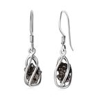 Meteorit Ohrringe 925 Silber platiniert ca. 16.22 ct