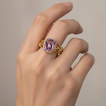 EVER TRUE AA Rose De France Amethyst Ring Nickelfreies Messing (Gr&ouml;&szlig;e 17.00) ca. 1,94 ct