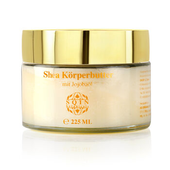 SQIN botanicals Shea K&ouml;rperbutter mit Jojoba&ouml;l inkl. Labradorit Gua Sha, 225ml
