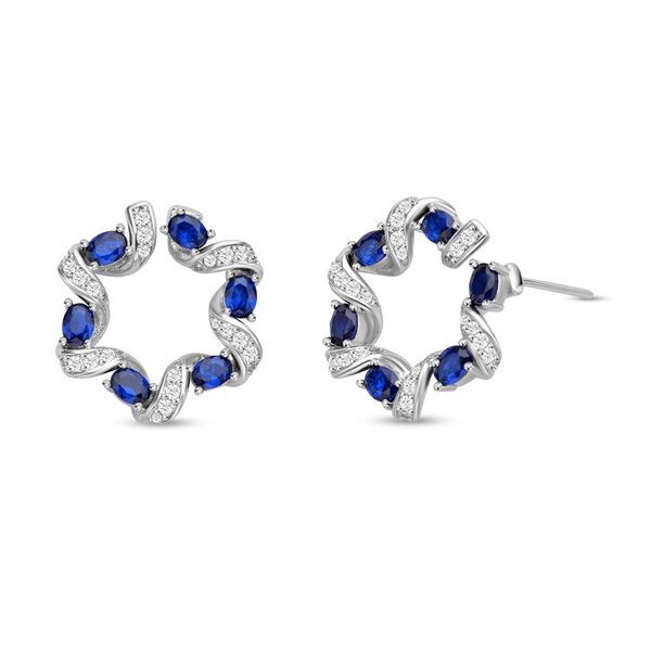 Blaue und wei&szlig;e Zirkonia-Ohrringe