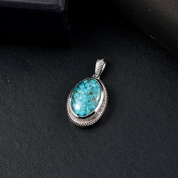 Sleeping Beauty Matrix Türkis Anhänger 950 Kupfer ca. 8,00 ct. image number 1