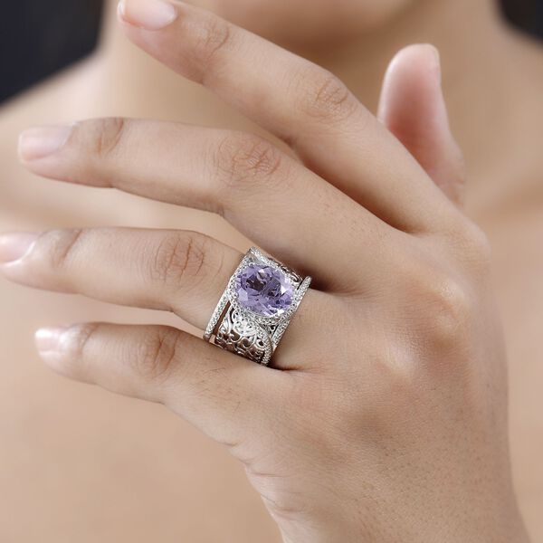 Rose De France Amethyst Cocktail Ring - 4,70 ct. image number 3