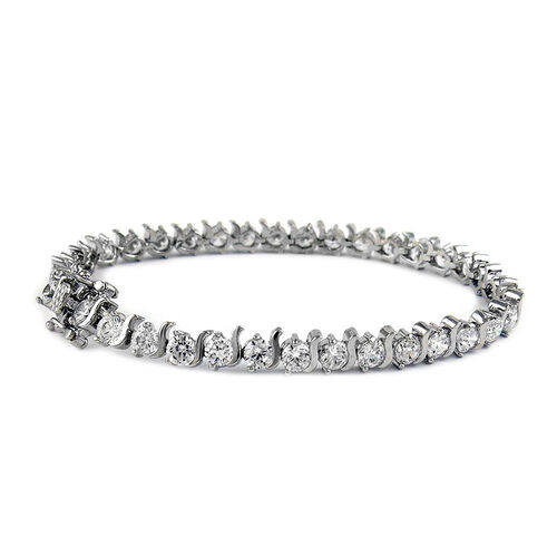 Tennisarmband mit Zirkonia, ca. 19 cm Messing image number 0