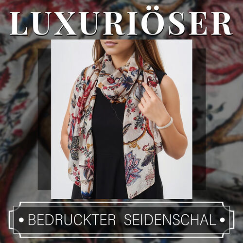 2er Set Luxus 100% Seidenschal und Bergkristall Chakra-Armband image number 1