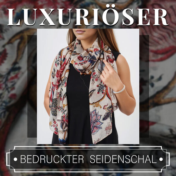 2er Set Luxus 100% Seidenschal und Bergkristall Chakra-Armband image number 0