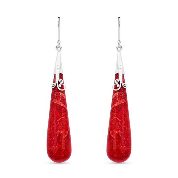 Royal Bali Kollektion - Rote Koralle Ohrringe image number 0