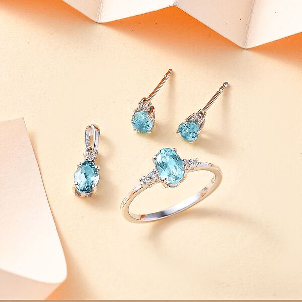 AA Lagunen Apatit und Zirkon Schmuckset - 3,50 ct. image number 2