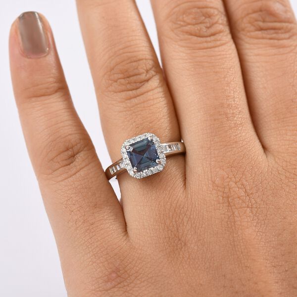 LUXURIANT AAA Labor Alexandrit und VS Labor Diamant Ring in 950 Platin - 2,30 ct. image number 3