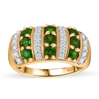 Nat&uuml;rlicher Chromdiopsid und Zirkon-Ring - 1,66 ct.