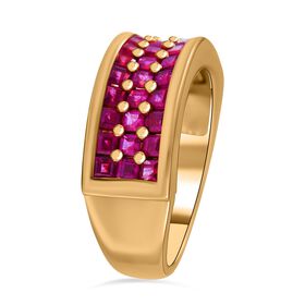 AA Afrikanischer Rubin (Fissure gefüllt) Ring, 925 Silber Gelbgold Vermeil (Größe 18.00), ca. 2.52 ct