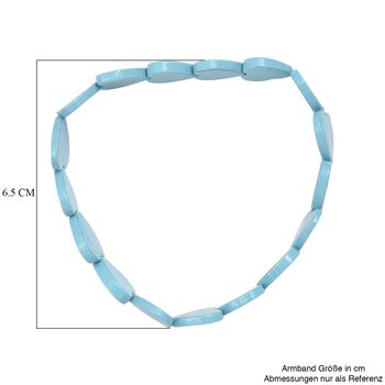 Flexibles Sleeping Beauty t&uuml;rkisfarbenes Herz Muschelkernperle Armband