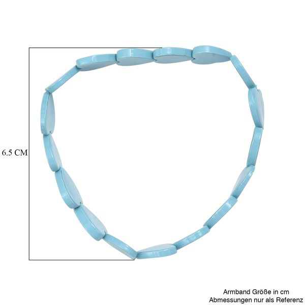 Flexibles Sleeping Beauty t&uuml;rkisfarbenes Herz Muschelkernperle Armband image number 4