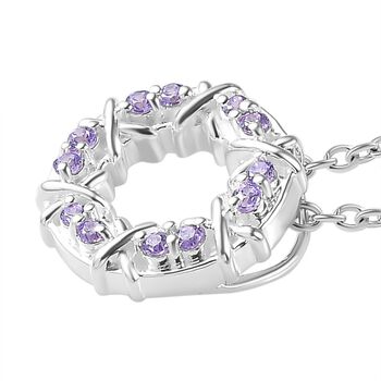 Blauer kubischer Zirkonia-Anh&auml;nger mit 50cm Kette - 0,34 ct.