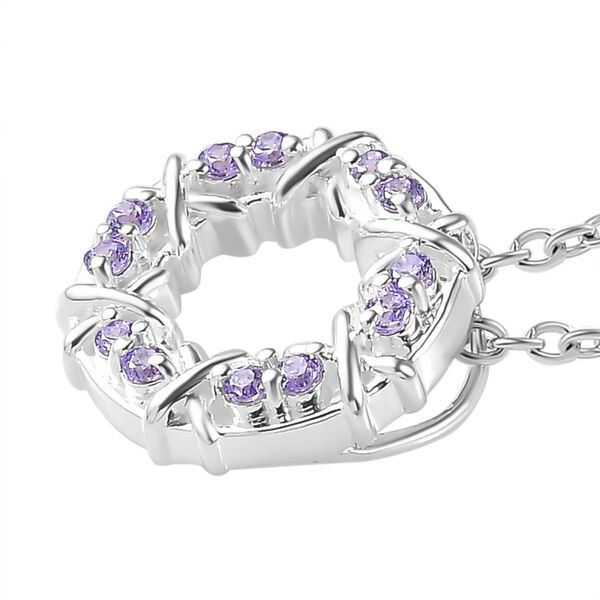 Blauer kubischer Zirkonia-Anh&auml;nger mit 50cm Kette - 0,34 ct. image number 4