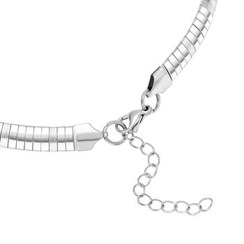 Herringbone Halskette, Edelstahl, Silbefarben, ca. 40.5 cm + 5 cm Extender