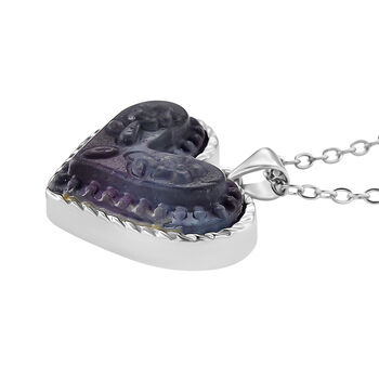 Mehrfarbiger Fluorit Schmuckset ca. 50 cm 316L Edelstahl ca. 20.00 ct