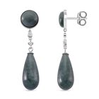 EXTREM SELTEN - Natürlicher Olmek Jadeit Ohrringe 925 Silber rhodiniert ca. 50.00 ct