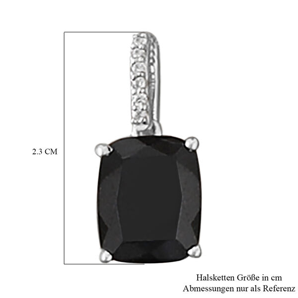 Schwarzer Turmalin und Zirkon Anhänger 925 Silber platiniert ca. 4,16 ct image number 3